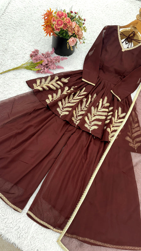 Beautiful Designer Set Witb Elegant Coding Embroidered Work