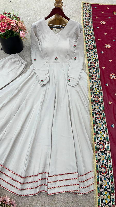 PREMIUM ISHANI DESIGNER READYMADE GOWN-DUPATTA