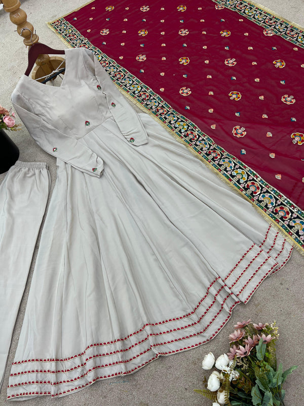 PREMIUM ISHANI DESIGNER READYMADE GOWN-DUPATTA