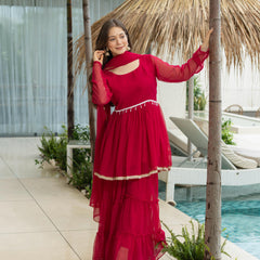 AYUSHI SHORT GOWN SET WITH DUPATTA