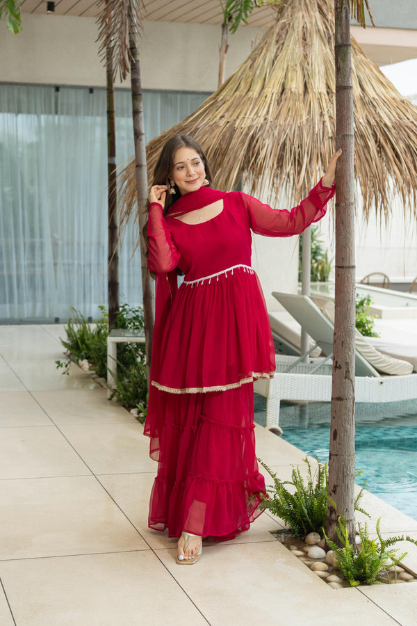 AYUSHI SHORT GOWN SET WITH DUPATTA