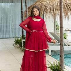 AYUSHI SHORT GOWN SET WITH DUPATTA