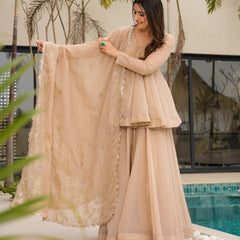 ANJANI ORGANZA SLEVELESS SET WITH MUKESHB WORK SET