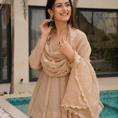 ANJANI ORGANZA SLEVELESS SET WITH MUKESHB WORK SET