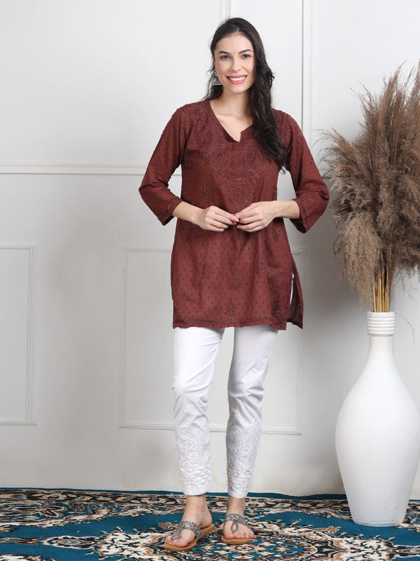 NAAZI SHORT COTTON HANDWORK KURTI