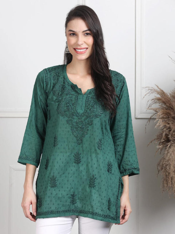 NAAZI SHORT COTTON HANDWORK KURTI