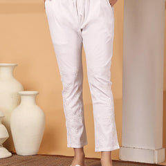 HAND EMBROIDERED SIDE WORK LYCRA PANT
