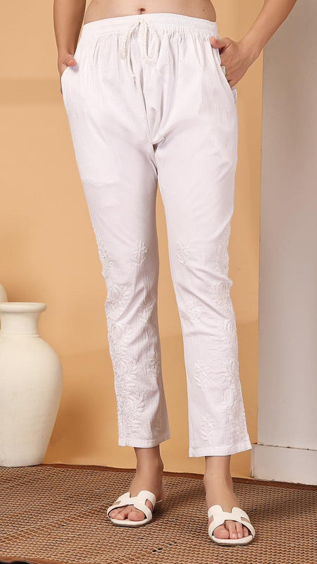 HAND EMBROIDERED SIDE WORK LYCRA PANT