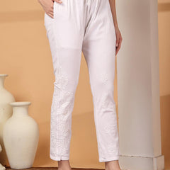 HAND EMBROIDERED SIDE WORK LYCRA PANT