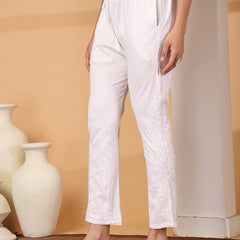 HAND EMBROIDERED SIDE WORK LYCRA PANT