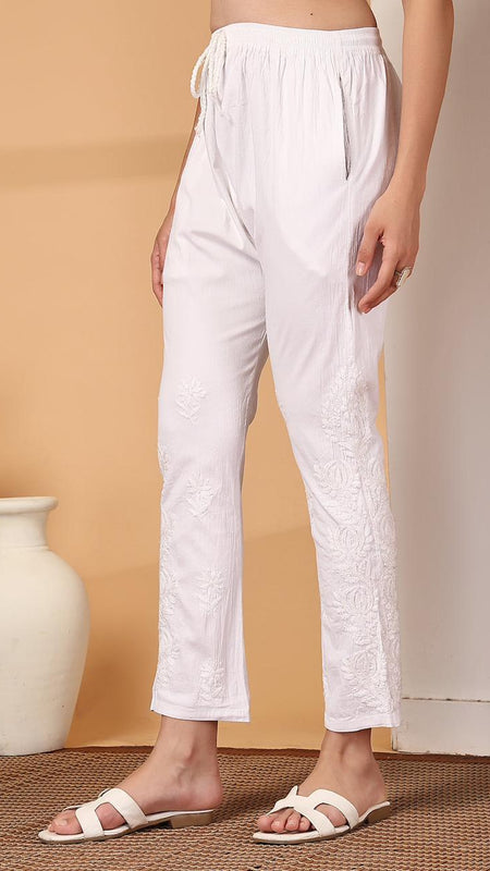 HAND EMBROIDERED SIDE WORK LYCRA PANT