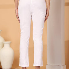HAND EMBROIDERED SIDE WORK LYCRA PANT