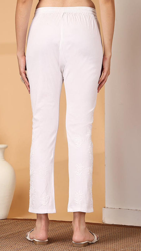 HAND EMBROIDERED SIDE WORK LYCRA PANT