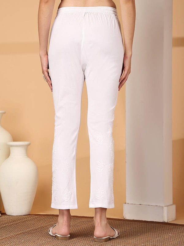 HAND EMBROIDERED SIDE WORK LYCRA PANT