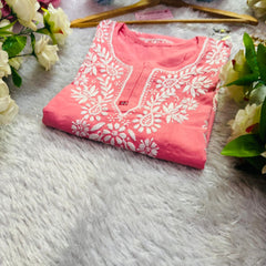 Short Handworked chikankari Rayon kurti /Rayon short