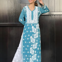 Viscose 3D Handwork Kurti / Viscose 3D kurti