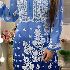 Viscose 3D Handwork Kurti / Viscose 3D kurti