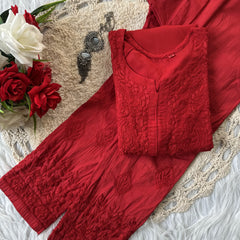 Razia Chikankar Hand Embroideredi Pant Set With Free Gift  💝  Inside