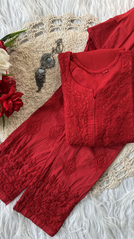 Razia Chikankar Hand Embroideredi Pant Set With Free Gift  💝  Inside