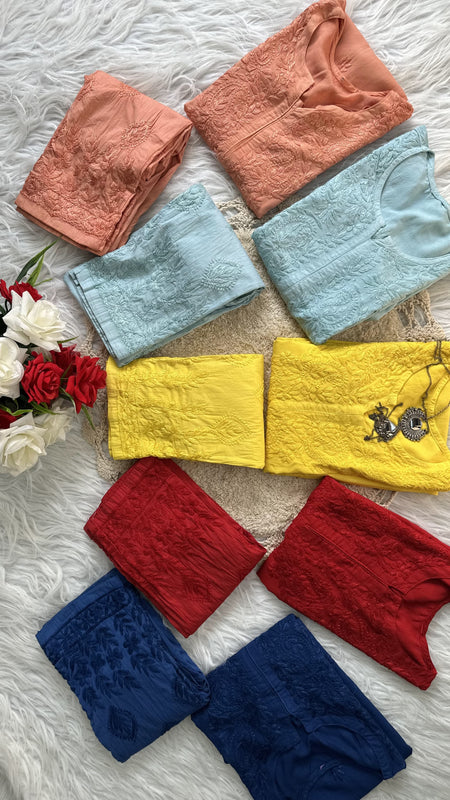 Razia Chikankar Hand Embroideredi Pant Set With Free Gift  💝  Inside