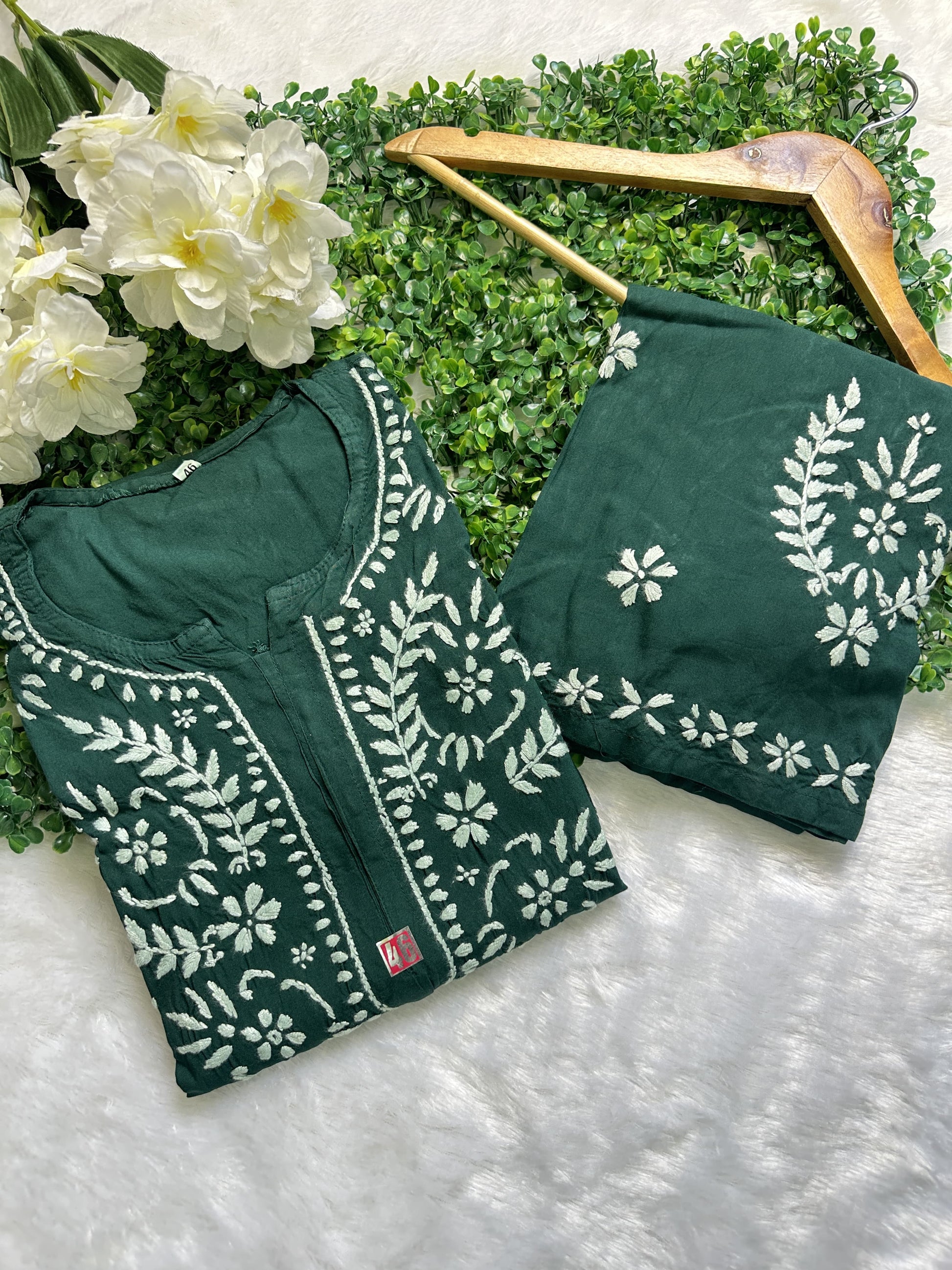 RAYON SET WITH WHITE EMBROIDERY WITH FREE GIFT  💝 INSIDE