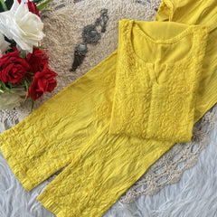 Razia Chikankar Hand Embroideredi Pant Set With Free Gift  💝  Inside