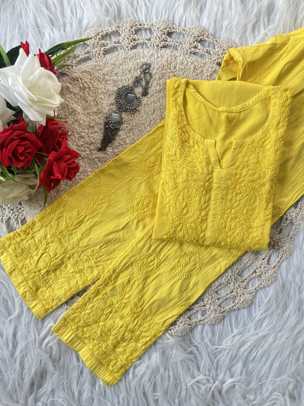 Razia Chikankar Hand Embroideredi Pant Set With Free Gift  💝  Inside