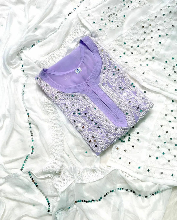 GALA BOOTI KURTI WITH SHARARA WITH DUPATTA