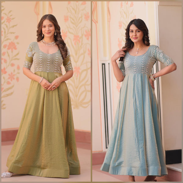 FENDY GOWN WITH EMBROIDERY WORK