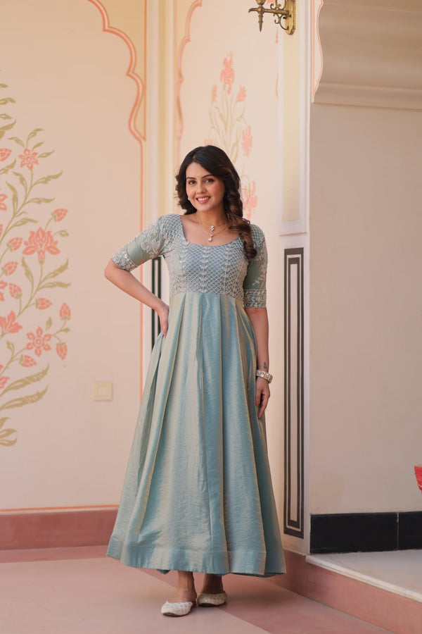 FENDY GOWN WITH EMBROIDERY WORK