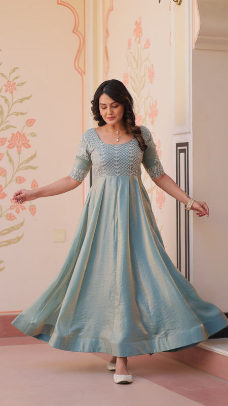 FENDY GOWN WITH EMBROIDERY WORK