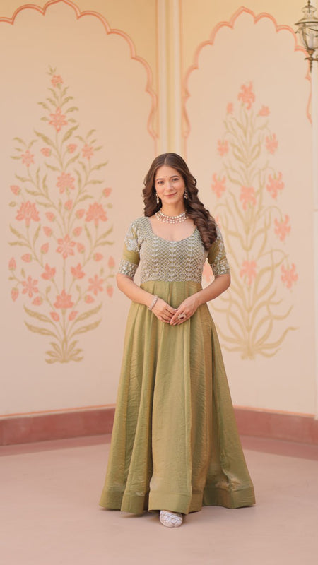 FENDY GOWN WITH EMBROIDERY WORK