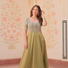 FENDY GOWN WITH EMBROIDERY WORK