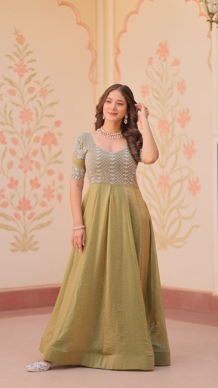FENDY GOWN WITH EMBROIDERY WORK