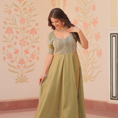 FENDY GOWN WITH EMBROIDERY WORK
