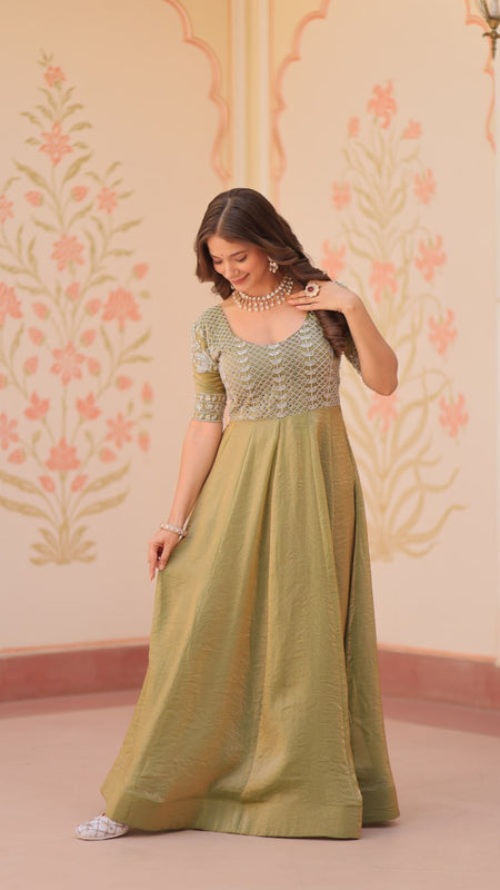 FENDY GOWN WITH EMBROIDERY WORK