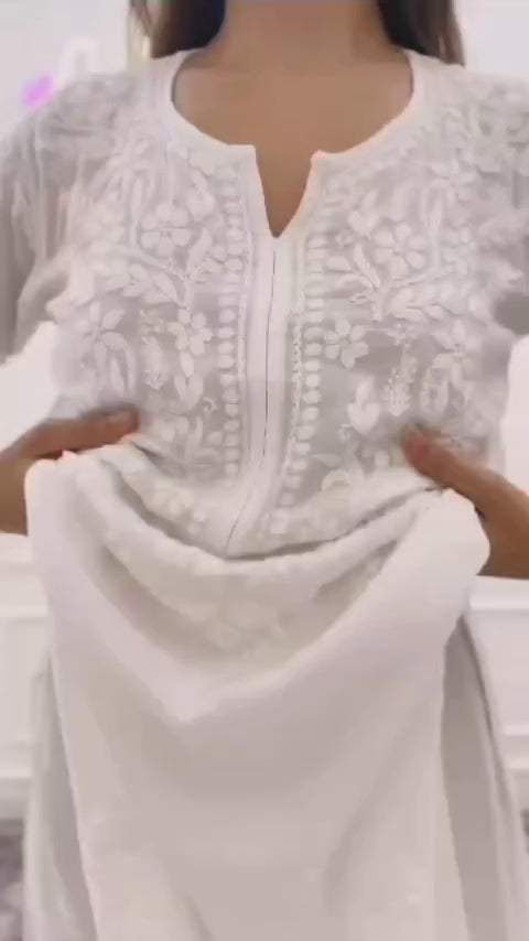 White modal embroidery full set ethenic wear